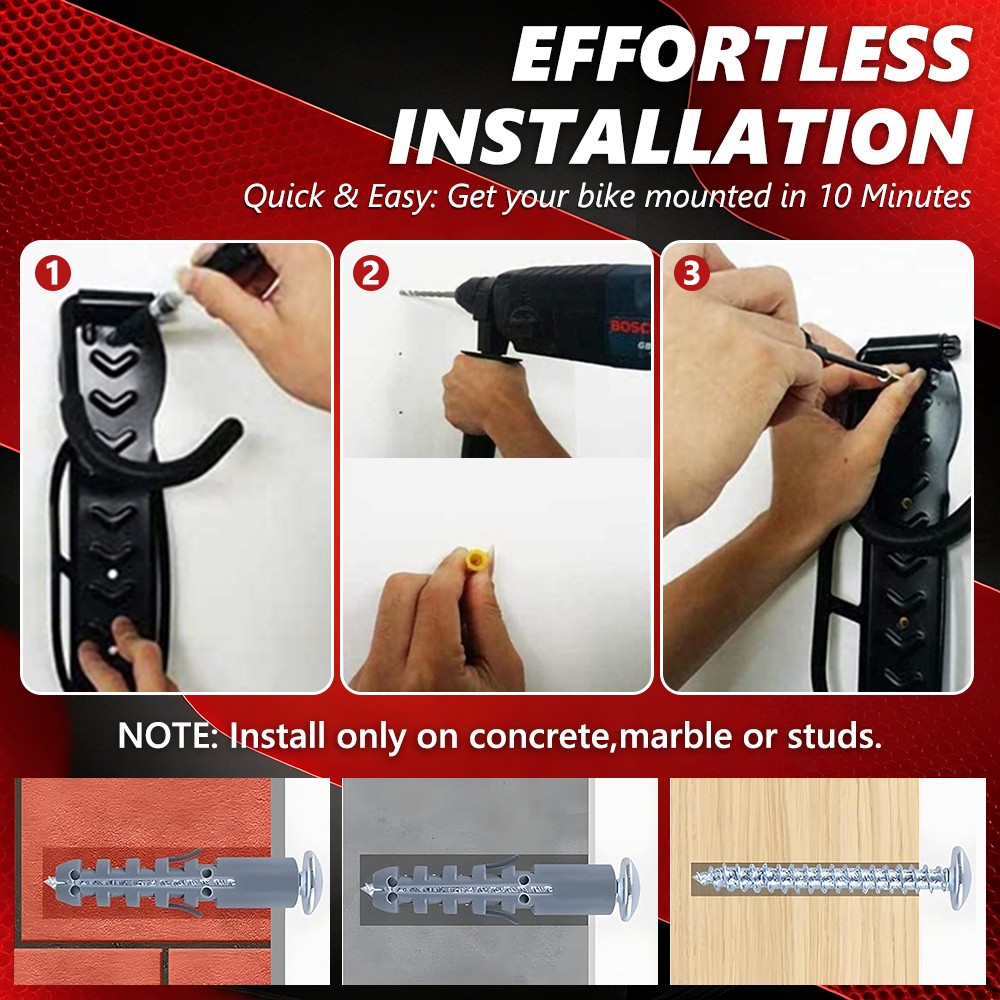 Bike Wall Mount Rack Bicycle Hanger Heavy Duty Vertical Hook for Indoor Garage