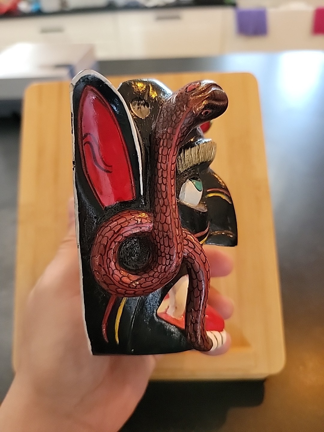 MEXICAN HAND CARVED WOOD MASK