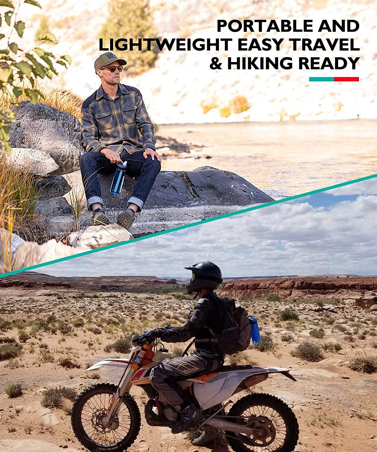 Water Filter Bottles W/Straw Water Filtration Bottle Purifier Outdoor Emergency