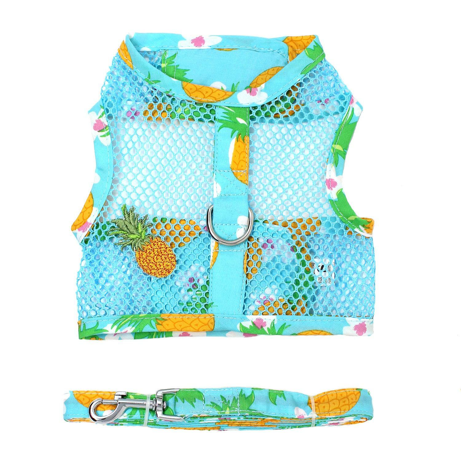 Cool Mesh Dog Harness with Leash - Pineapple Luau & Matching Leash XS-L