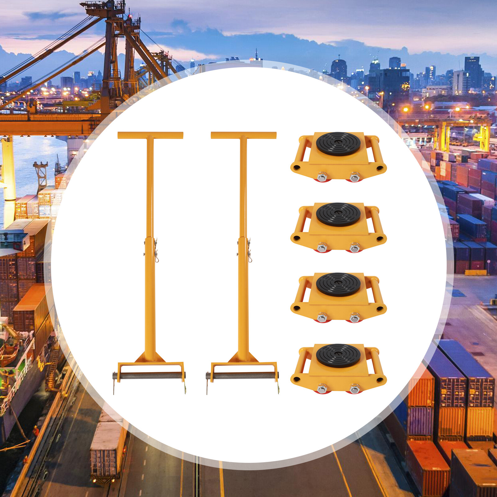 4X 6T Machinery Skate Dolly Heavy Duty Industrial Moving Equipment Mover Rollers