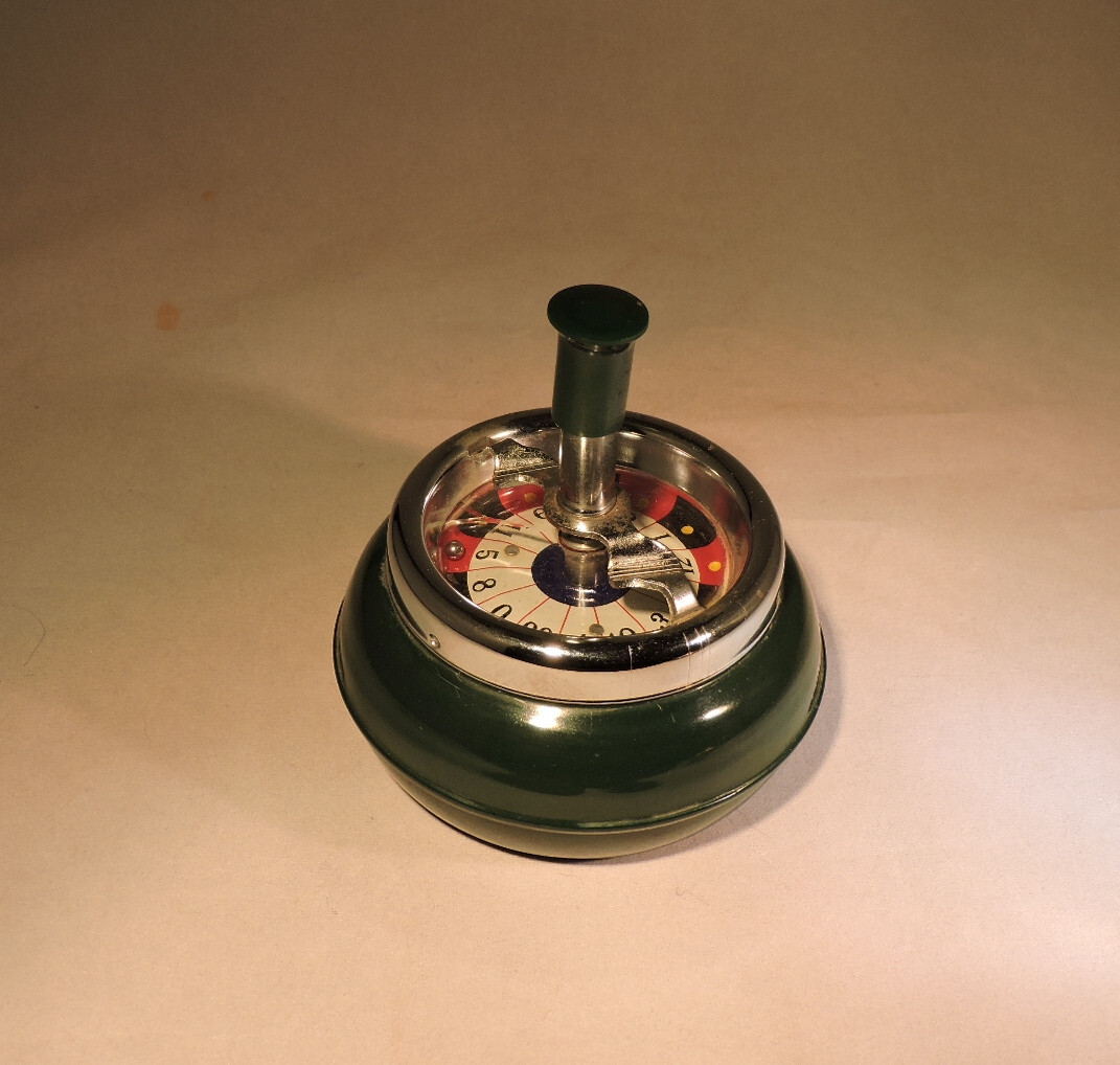 Vintage Roulette Wheel Ashtray 1960's era Works Great