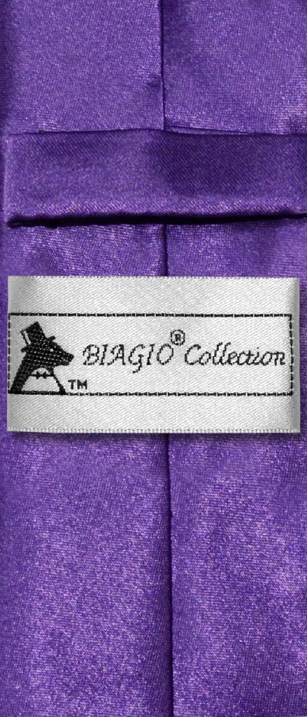Biagio Boys NeckTie Solid PURPLE Indigo Color Youth Neck Tie