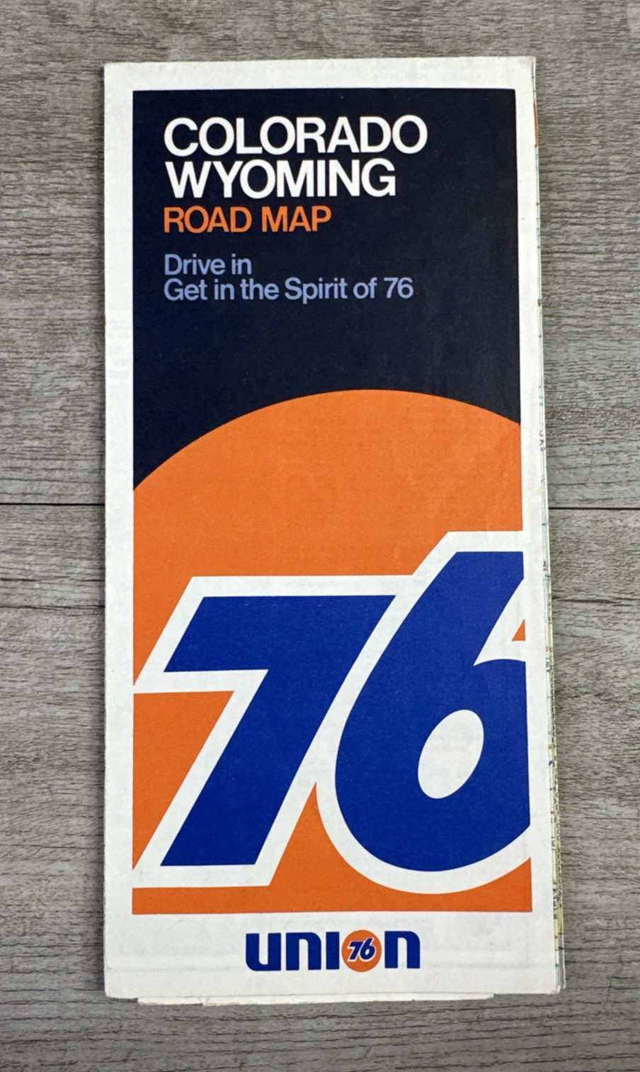 Vintage 1972 Union 76 Folding Travel Road Map Colorado Wyoming