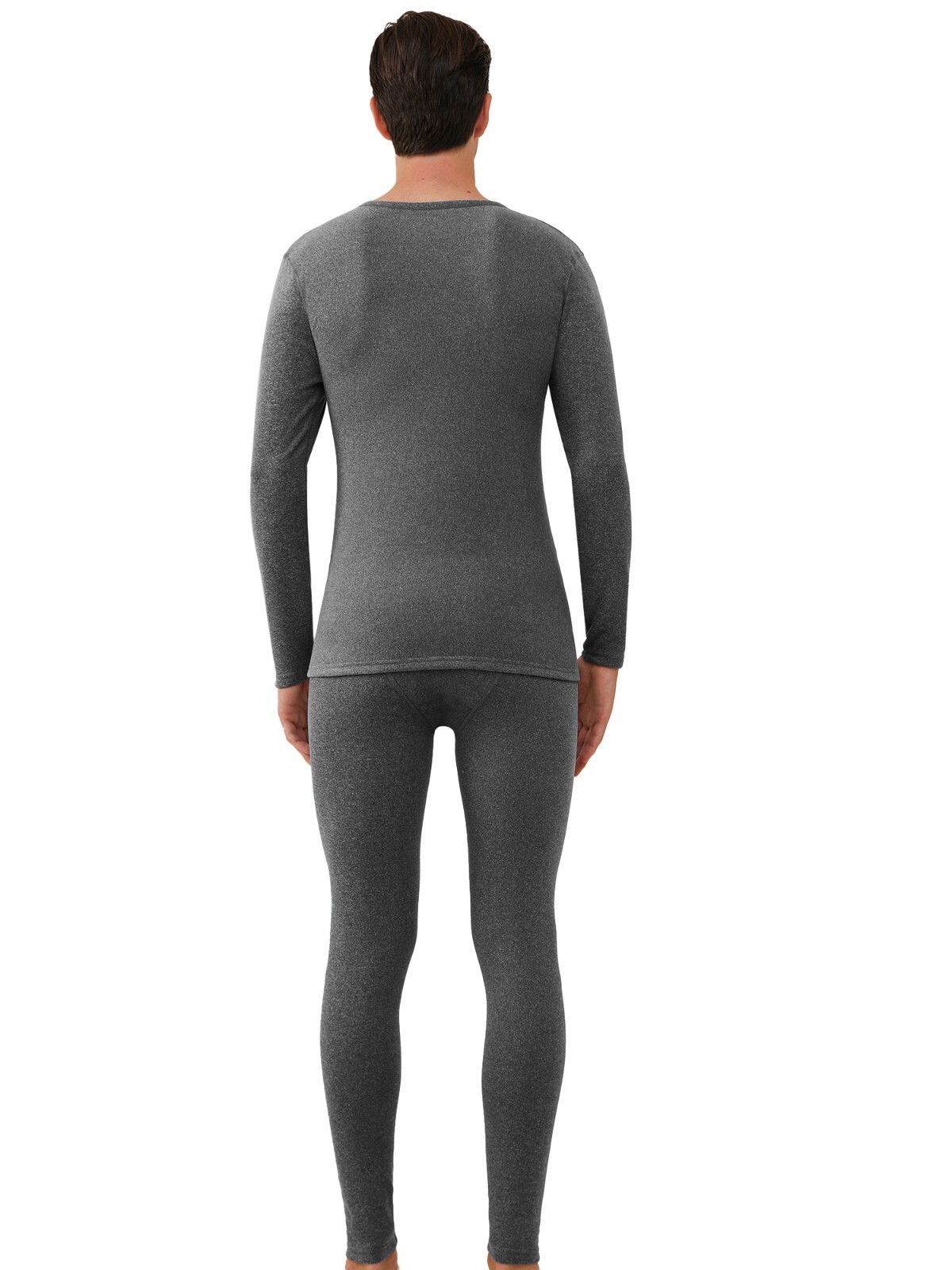 Men's Thermal Underwear Set Cashmere Silk Lining Pajama Set Long Johns Soft