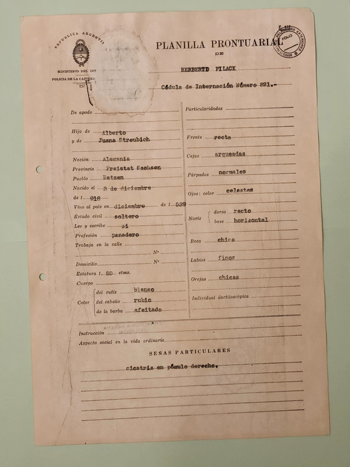 WW2 Interned sailor "Admiral Graf Spee" 1940 #4