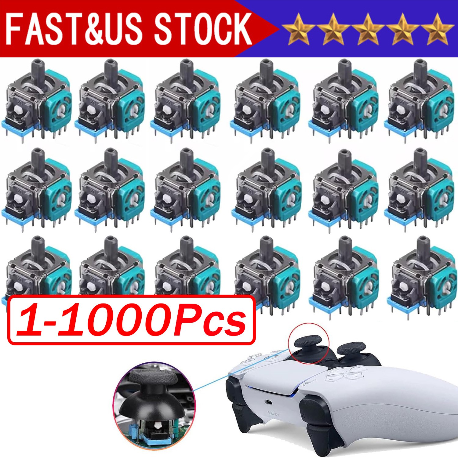 1000Pc Analog Stick Joystick Replacement For PS4 Dualshock 4 Xbox One Controller