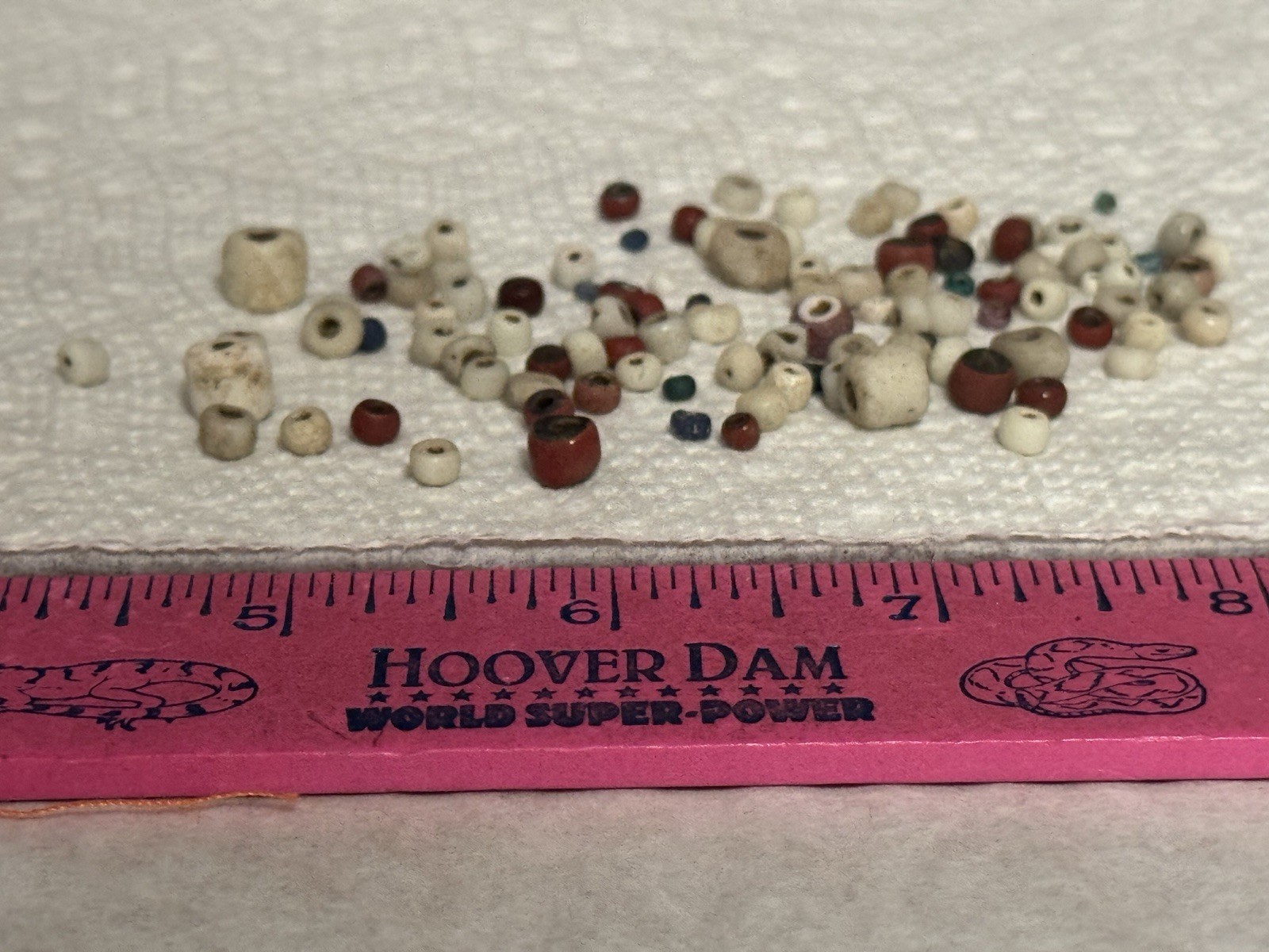 LOT OF 106 ANTIQUE CALIFORNIA TRADE BEADS FOUND BETWEEN AUBURN & PLACERVILLE