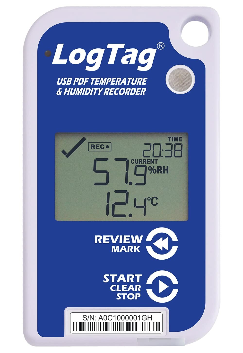 LogTag UHADO-16 Multi-Use USB/PDF Temperature & Humidity Data Logger w/ Display
