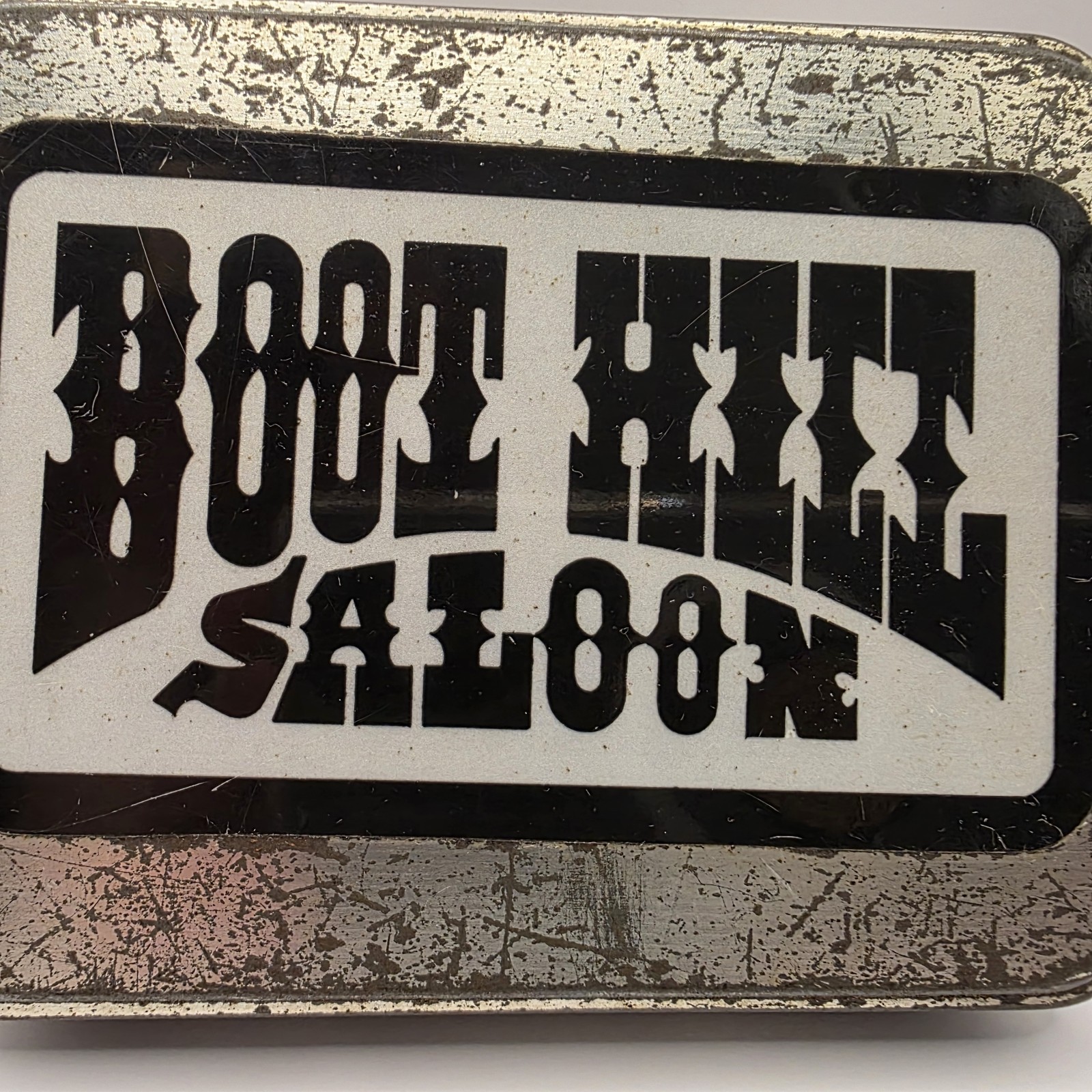 Boot Hill Saloon Fossil Metal Tin 1999 Biker Motorcycle Bar Vintage Daytona