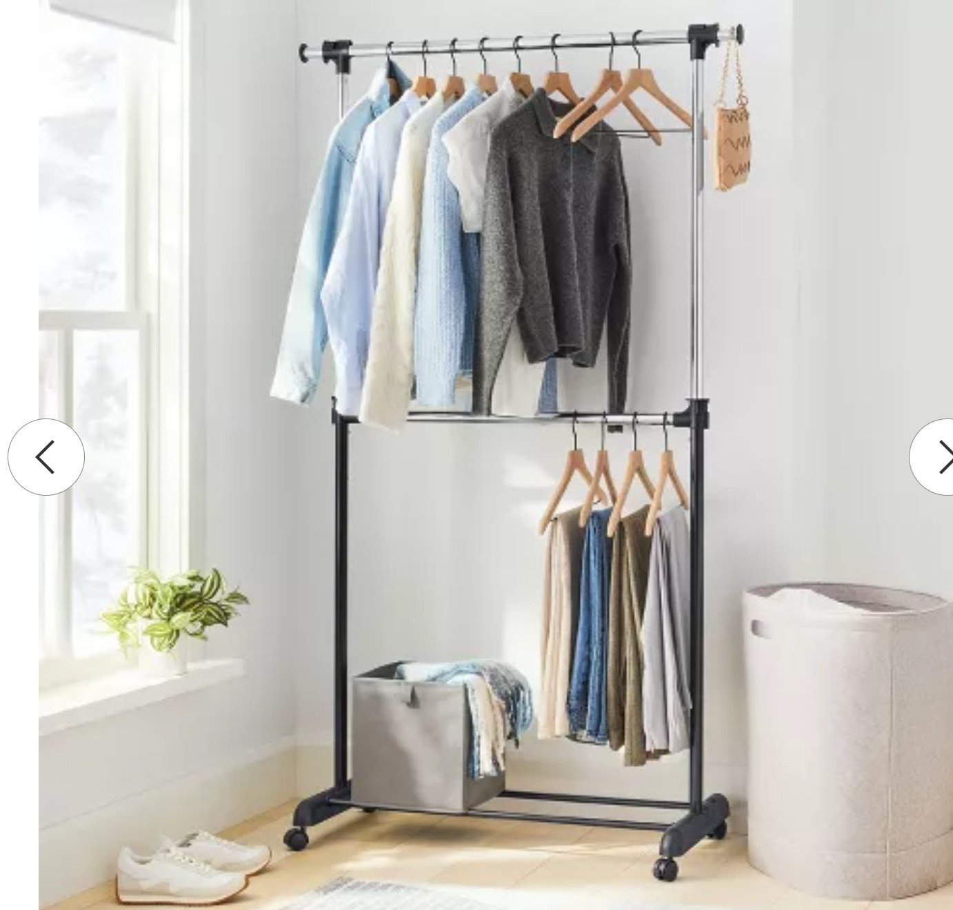 Adjustable Double Rod Garment Rack - Brightroom™