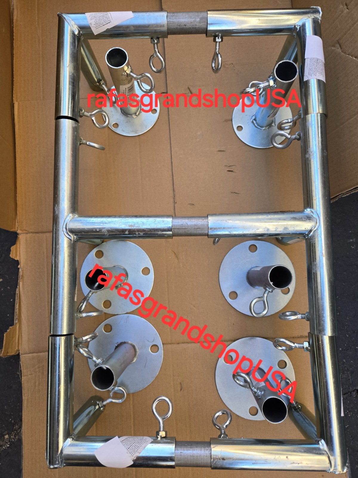 6 Leg Canopy Low Peak 10x20 Fittings Set 3/4'' Carport Frame Shed Tent Flat New