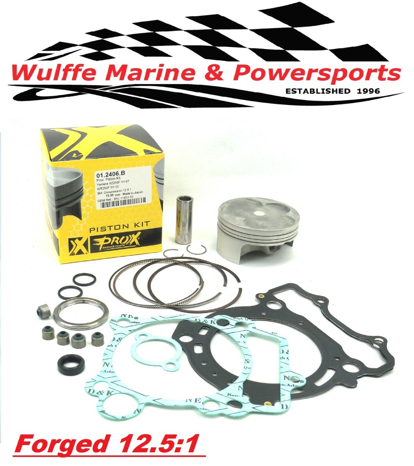 Top End Rebuild Piston Kit Yamaha YZ250F 2001-07 WR250F 01-13 Std bore 77mm