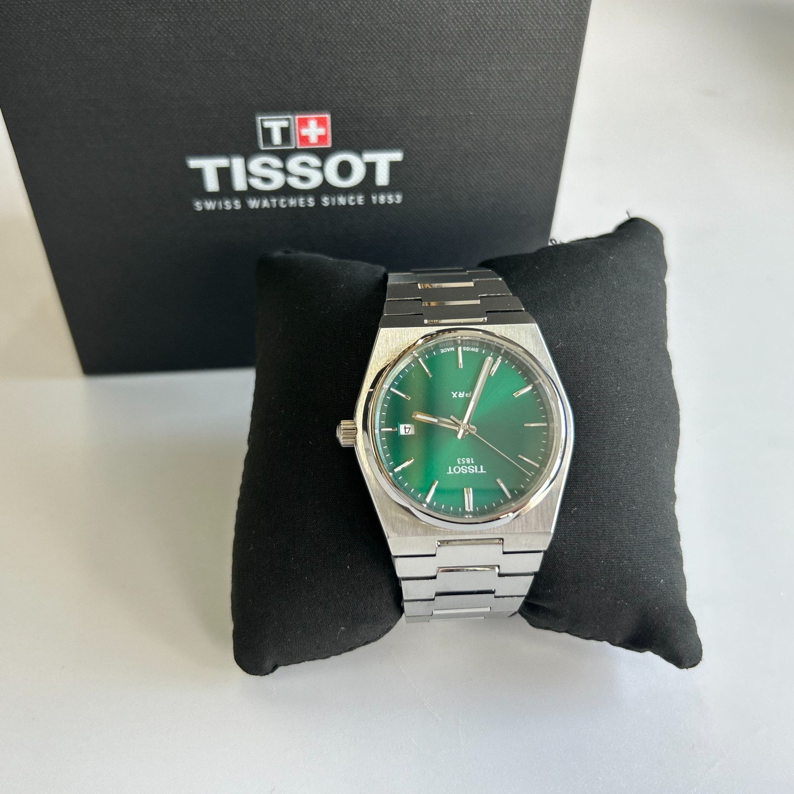 Tissot PRX Green Dial 316L Stainless Steel Men's Quartz Watch T137.410.11.091.00