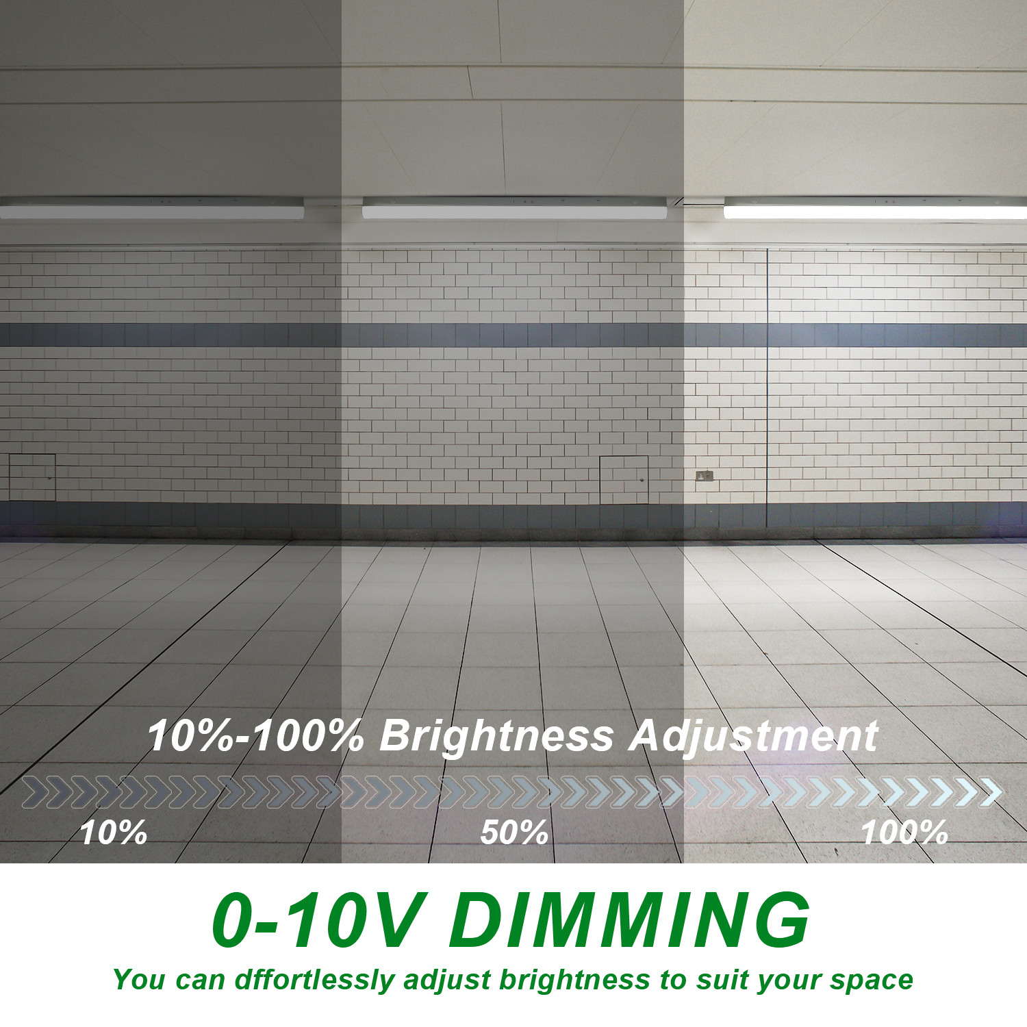 4FT LED Linear Strip Light Fixtures with Emergency Battery 40W/32W/24W, 3CCT