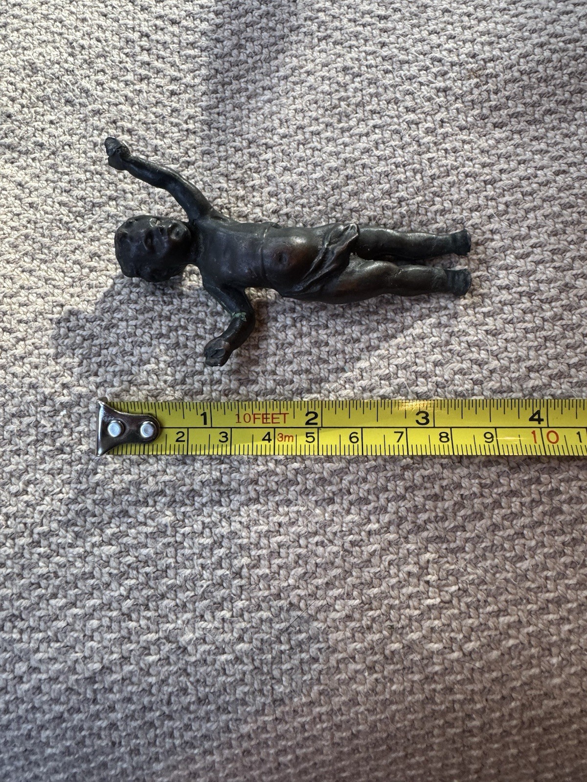Antique Solid Bronze 3.5” Boy Cherub Figurine