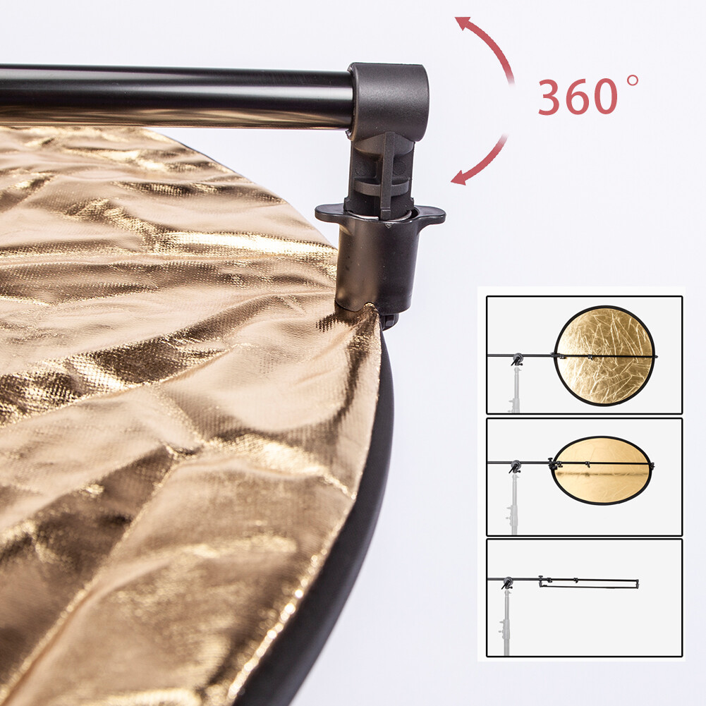 US 174cm Reflector Holder Crossbar PRO Studio Swivel Head Reflector Disc Arm
