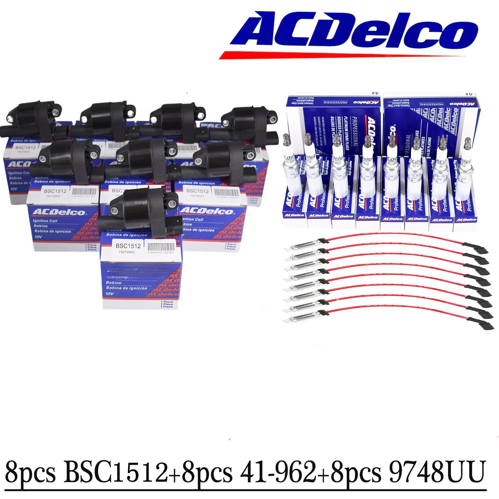 Genuine UF414 8x Ignition Coils+Spark Plugs+Wire For GMC Chevy SilveradoTahoe$￥