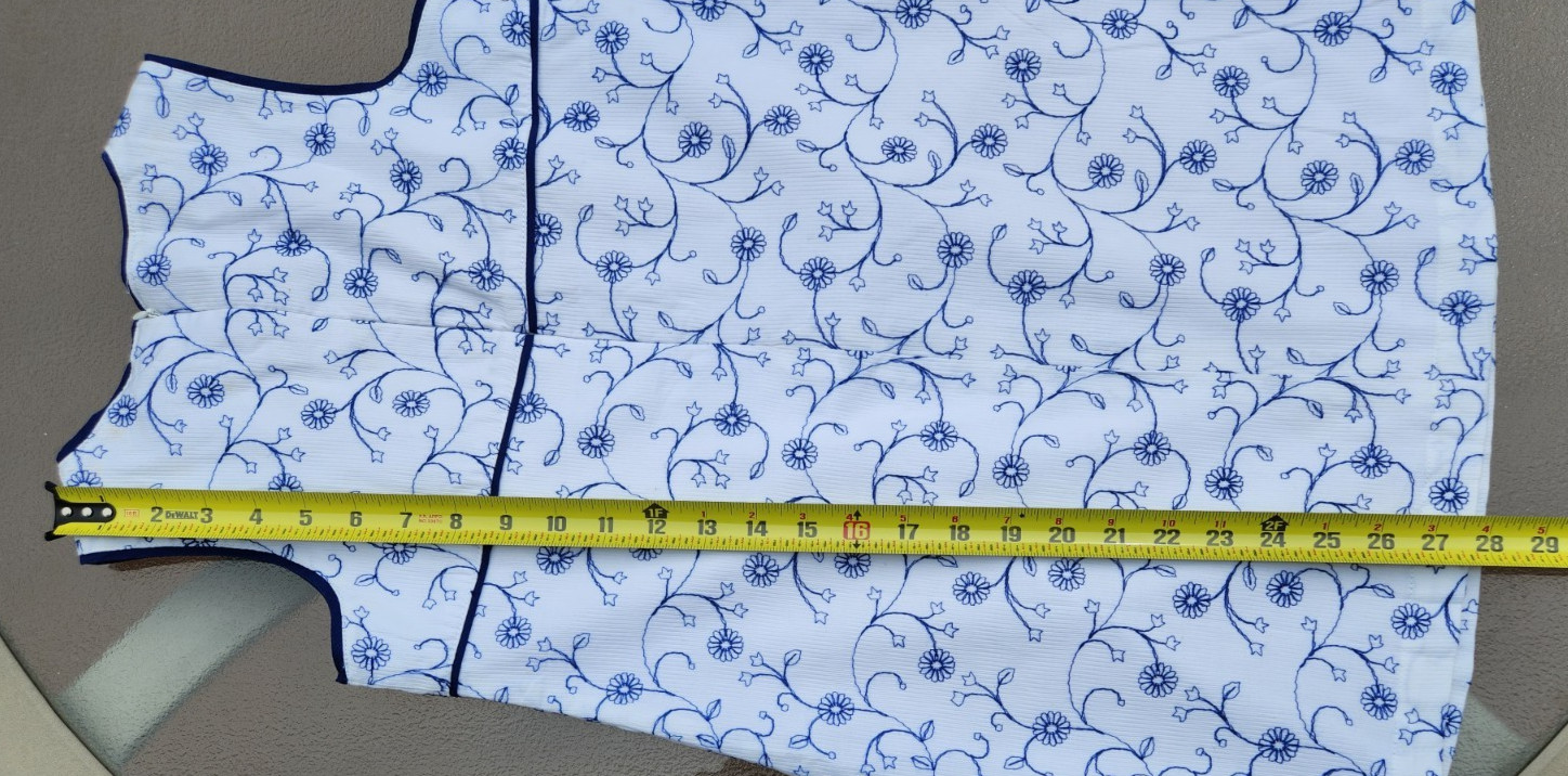 POLLY FLINDERS DRESS Sleevless White/Blue + matching Ponytail Band Girl's 10 NEW