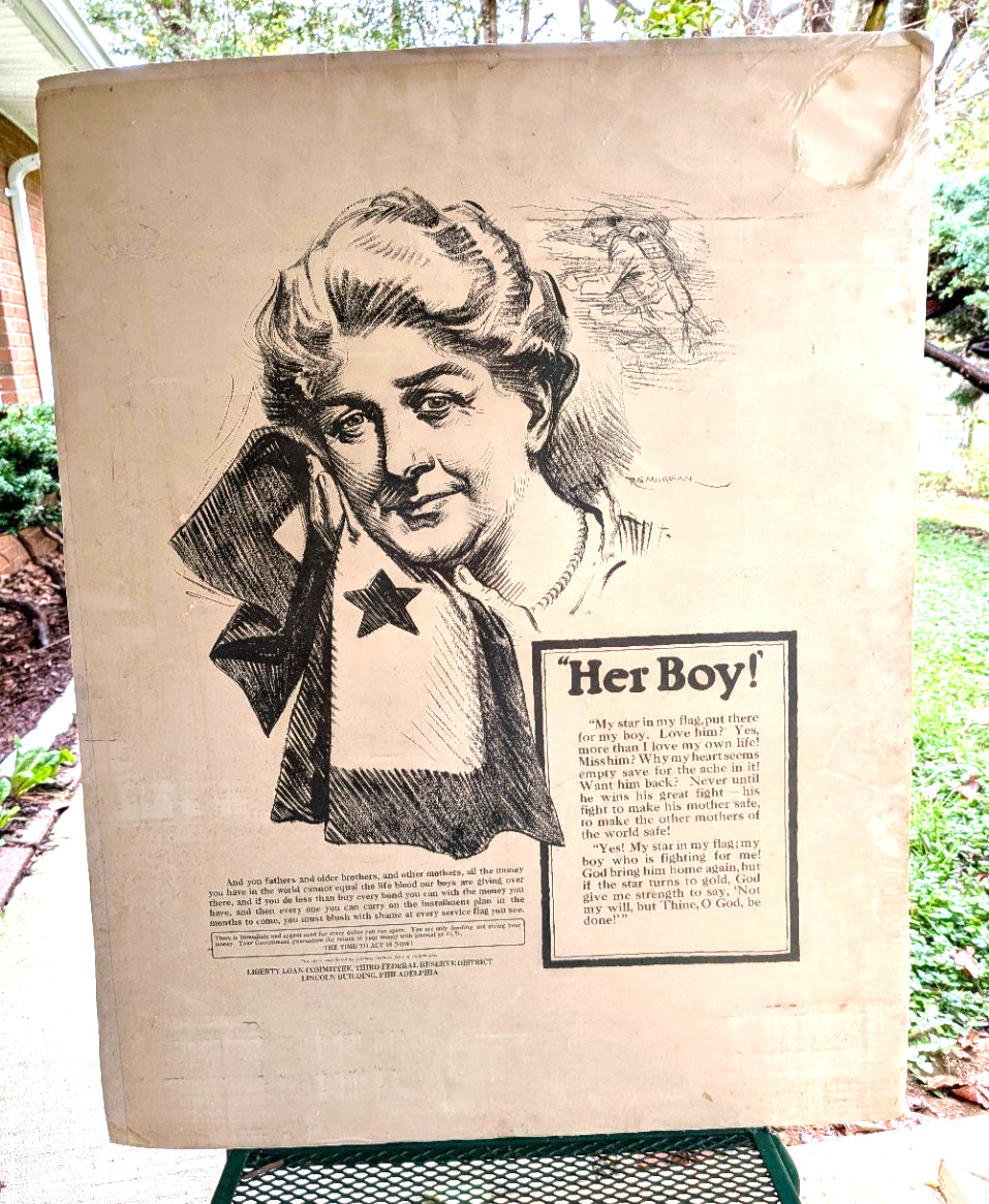 Original WWI Poster, "Her Boy", Promoted the Purchase of Liberty Loan Bonds