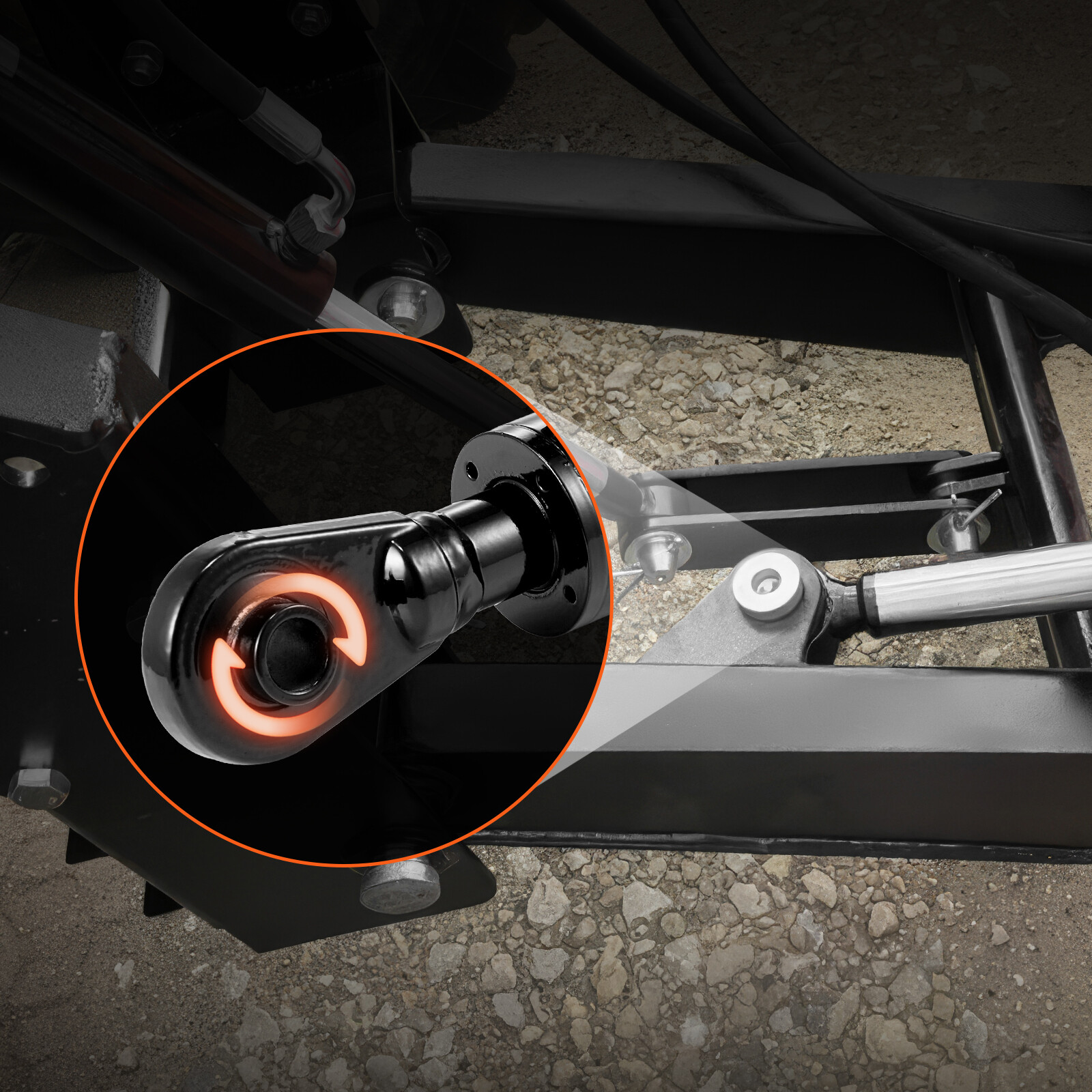 VEVOR Hydraulic Top Link Cat.1-1 (11 in 20-7/8~31-7/8 in) with 2 Hoses