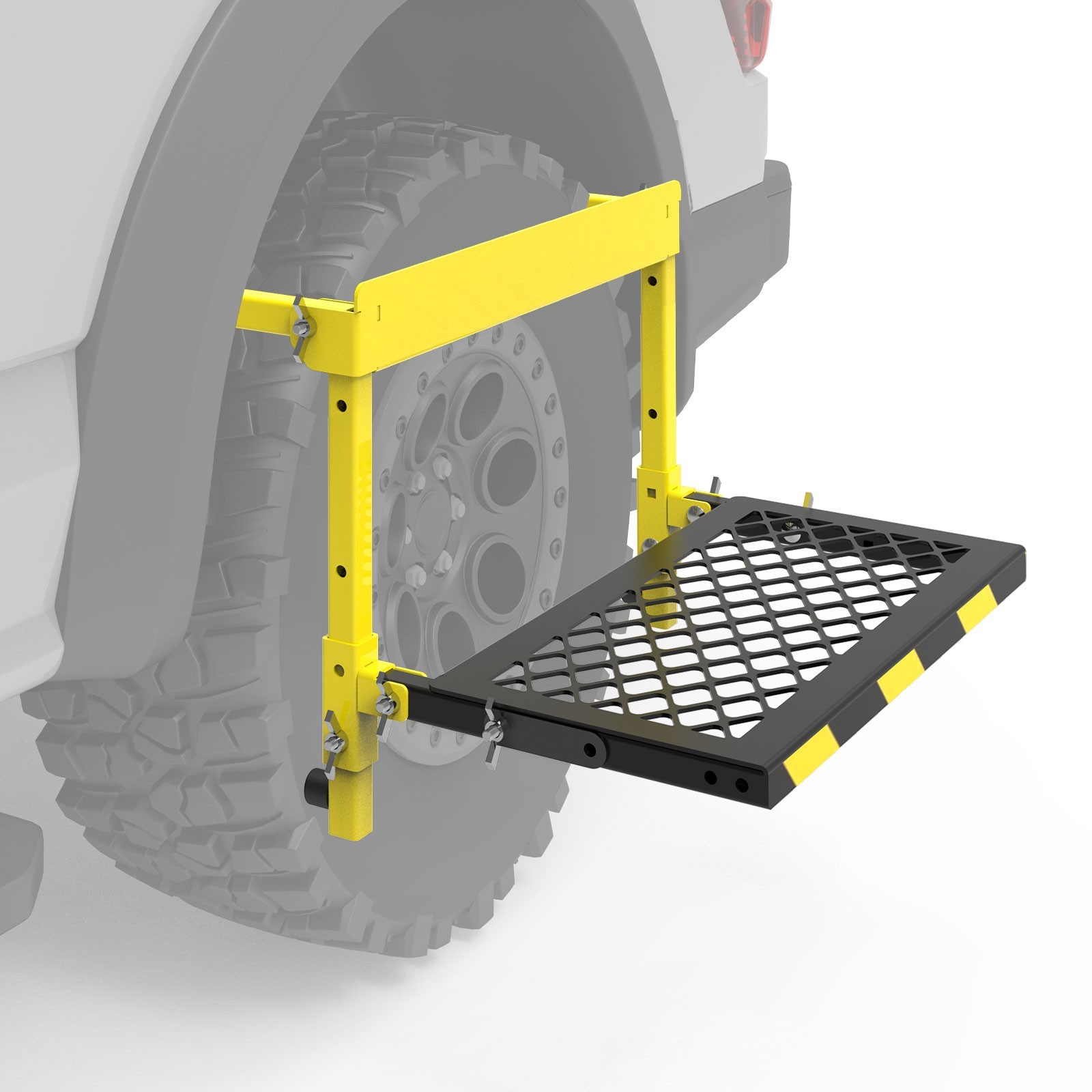 Adjustable Folding Truck Tire Step RV SUV Mounted Tirestep Over Wheel, Non-Slip