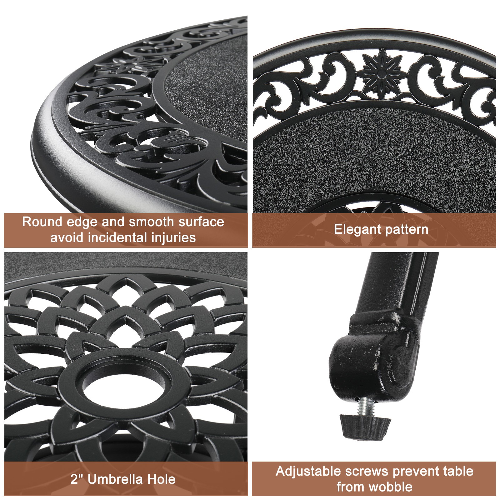 41in Tall Outdoor Bistro Table Round Patio Bar Table for Garden Patio Poolside