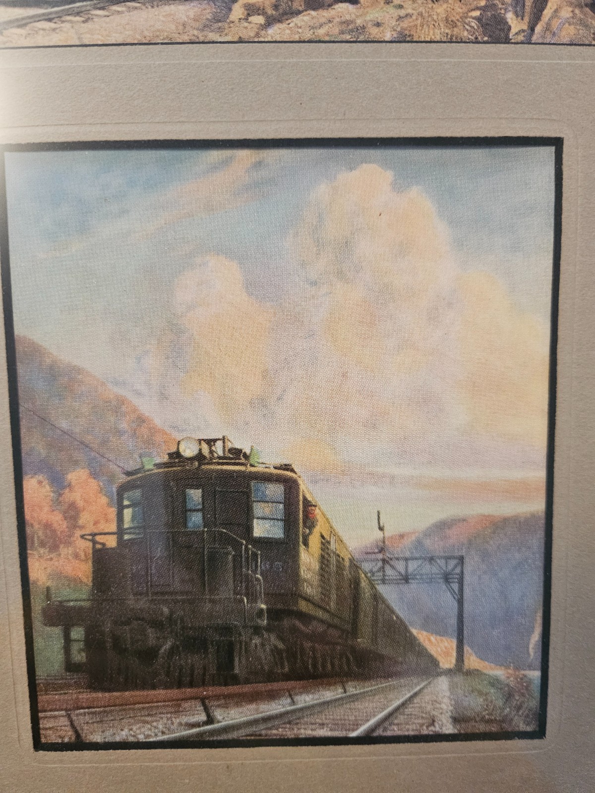 Vintage Pair Framed Railroad Prints 1930's