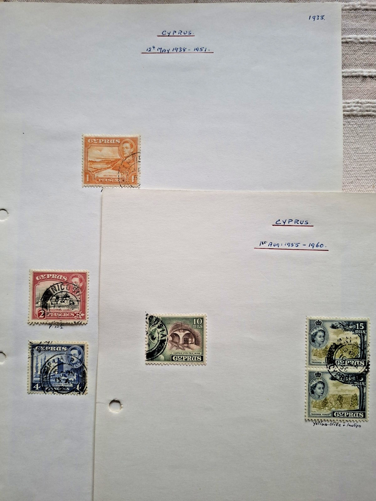 CYPRUS - 34 early stamps 1881-1960 from early albums