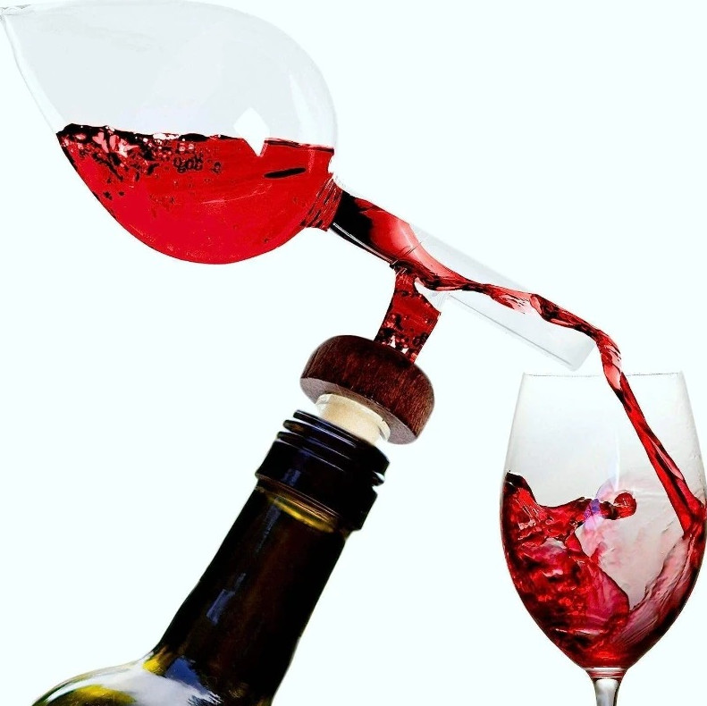 1pc Transparent Red Wine Aerator Pourer Quick Decanter Spout Device - NEW