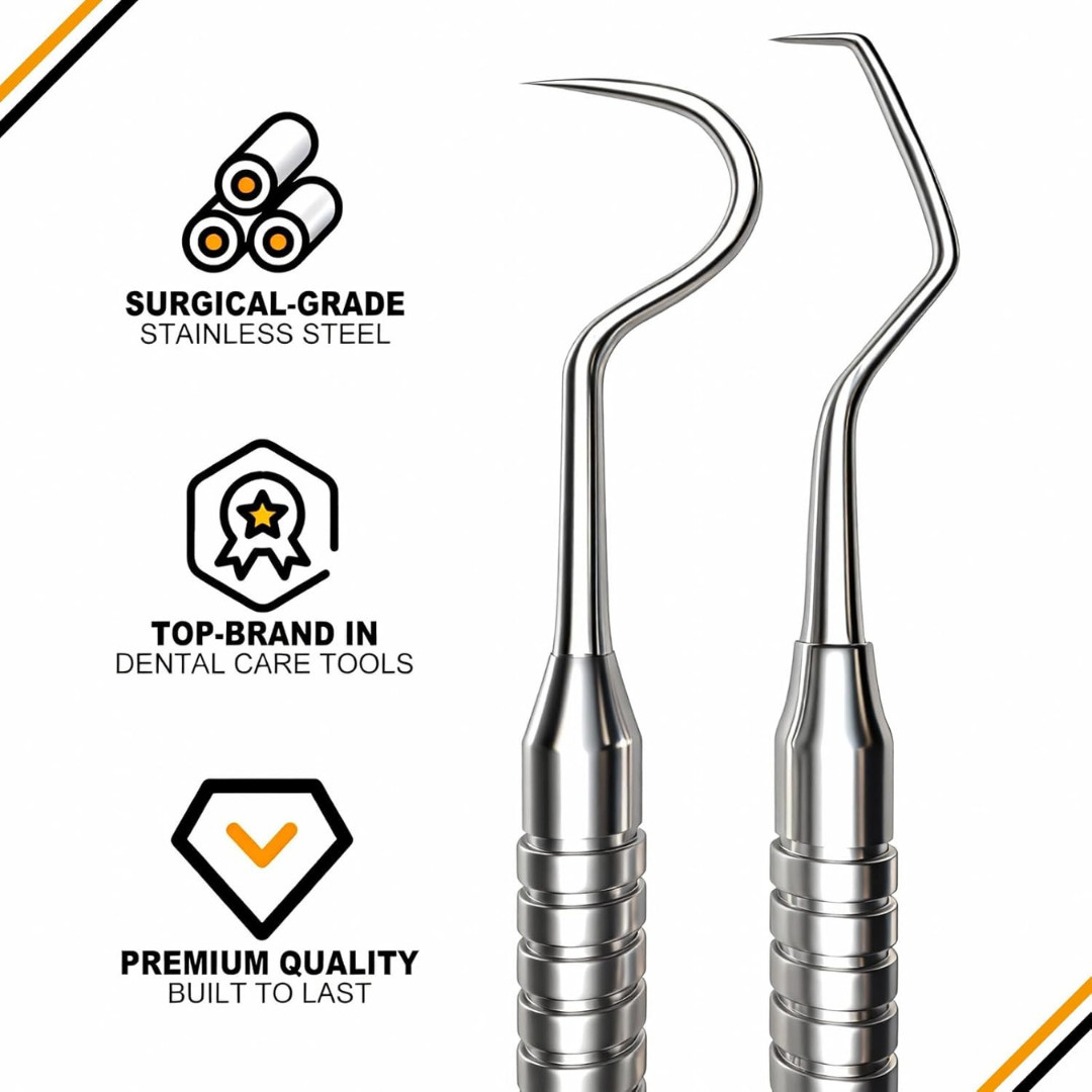 Dental Tools, Dental Pick for Teeth Cleaning, Stainless Steel Hygiene Kit with T
