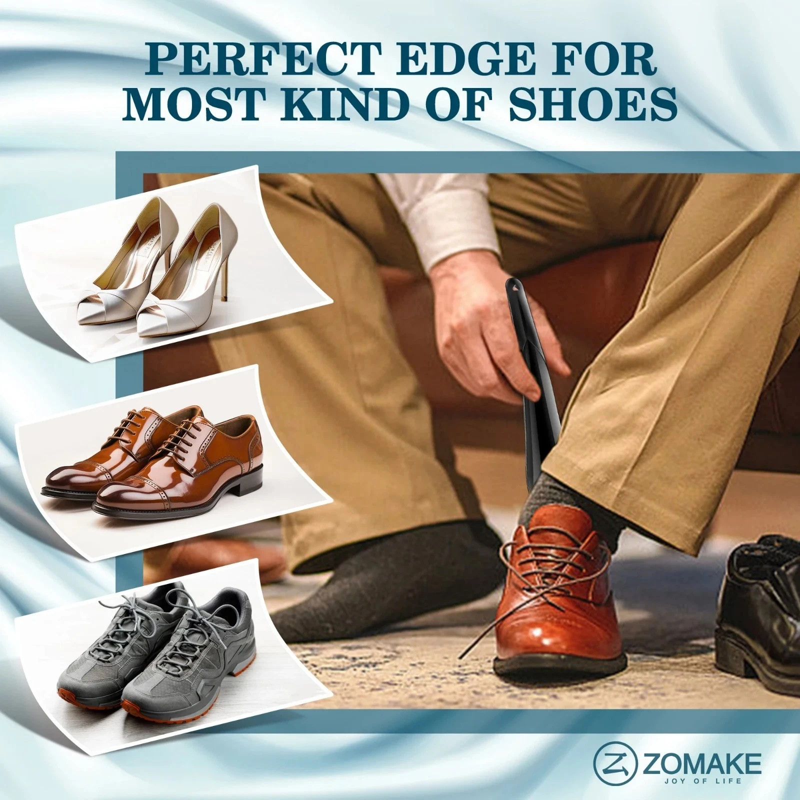 2x Black Plastic Shoe String Shoe Horn Lightweight Prevent Damage