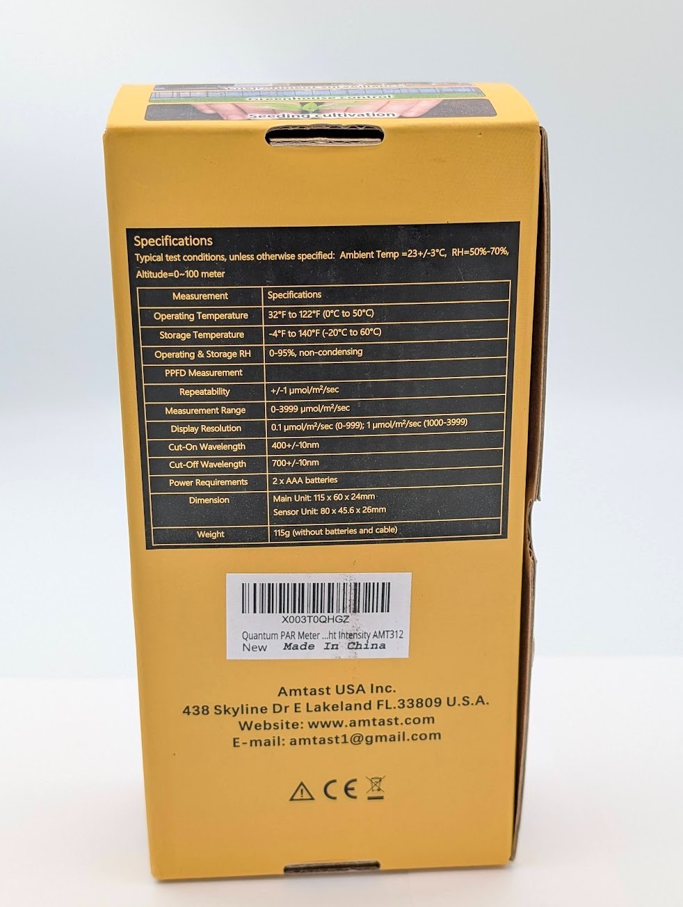 Advanced Quantum Sensor PAR Meter (Micromoles), Measure Light Intensity AMT312