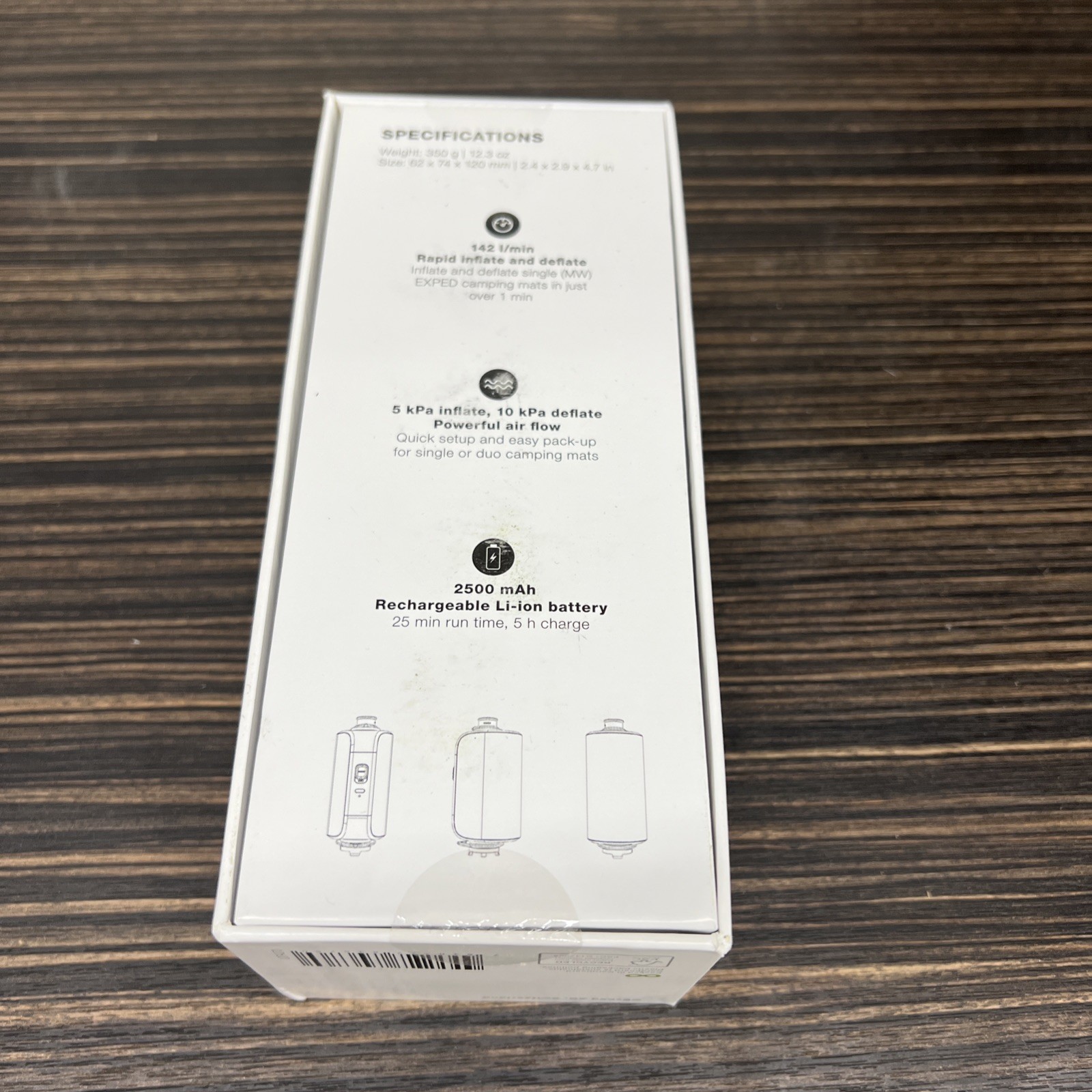 Exped Mega Pump Electric Inflator Deflator 2500mAh Rechargeable Camping Air Pump