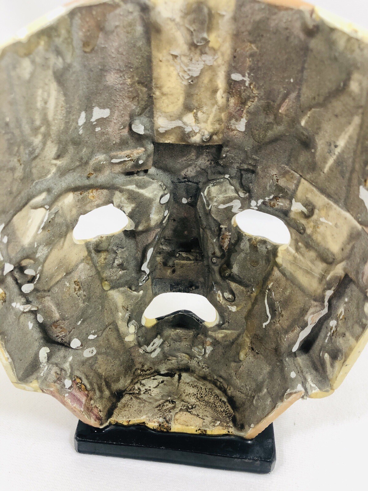 Mexican Mayan Aztec Ceremonial Burial Mask Mother Of Pearl Mosaic Sculpture