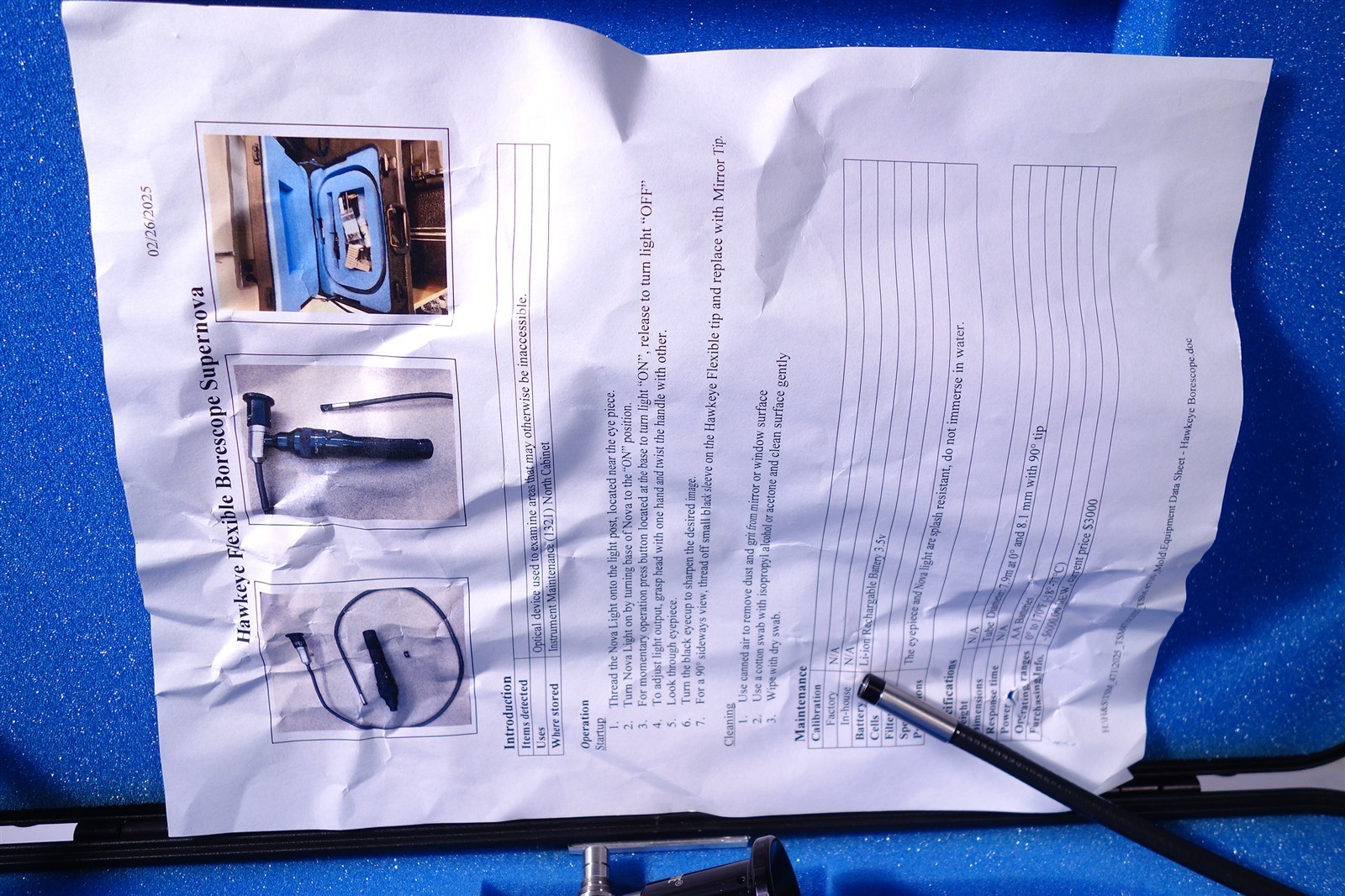 Hawkeye Flexible Borescope SuperNOVA Kit, 40 in. long, 8mm dia., Works Perfectly