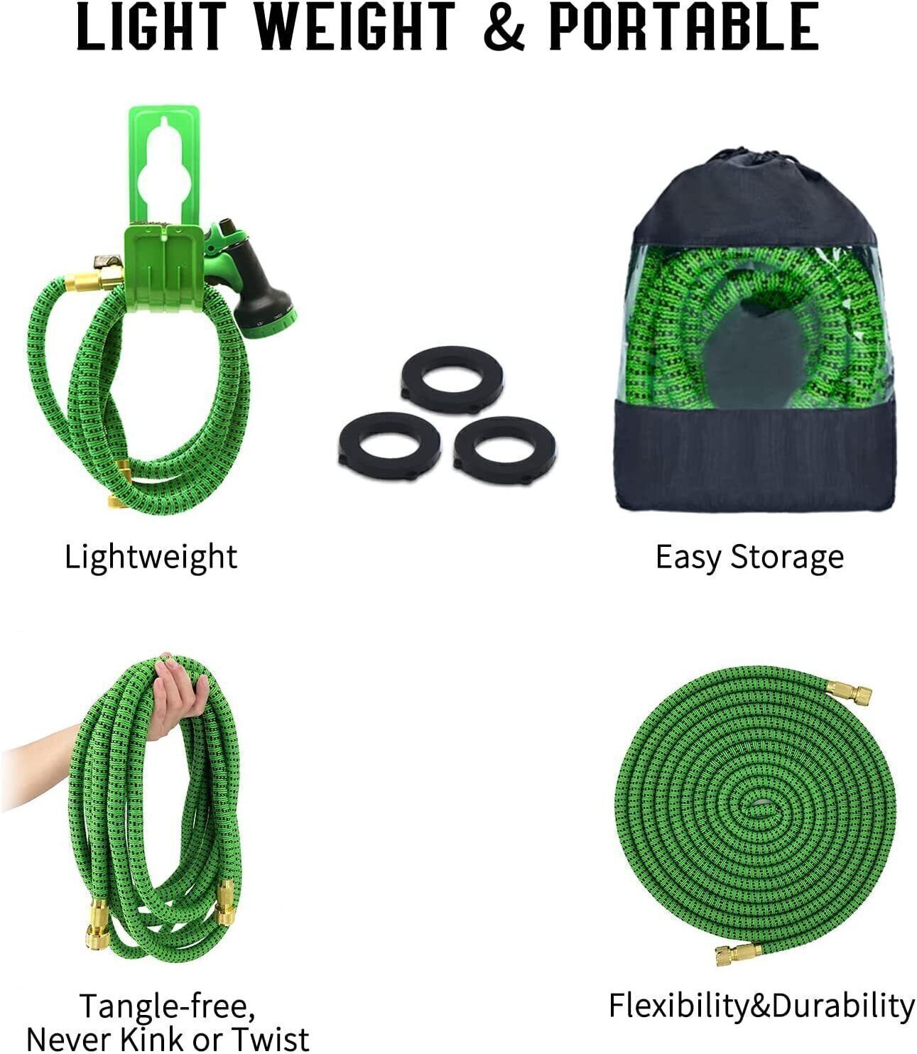 50FT 100FT 4X Stronger Deluxe Heavy Duty Expandable Flexible Garden Water Hose