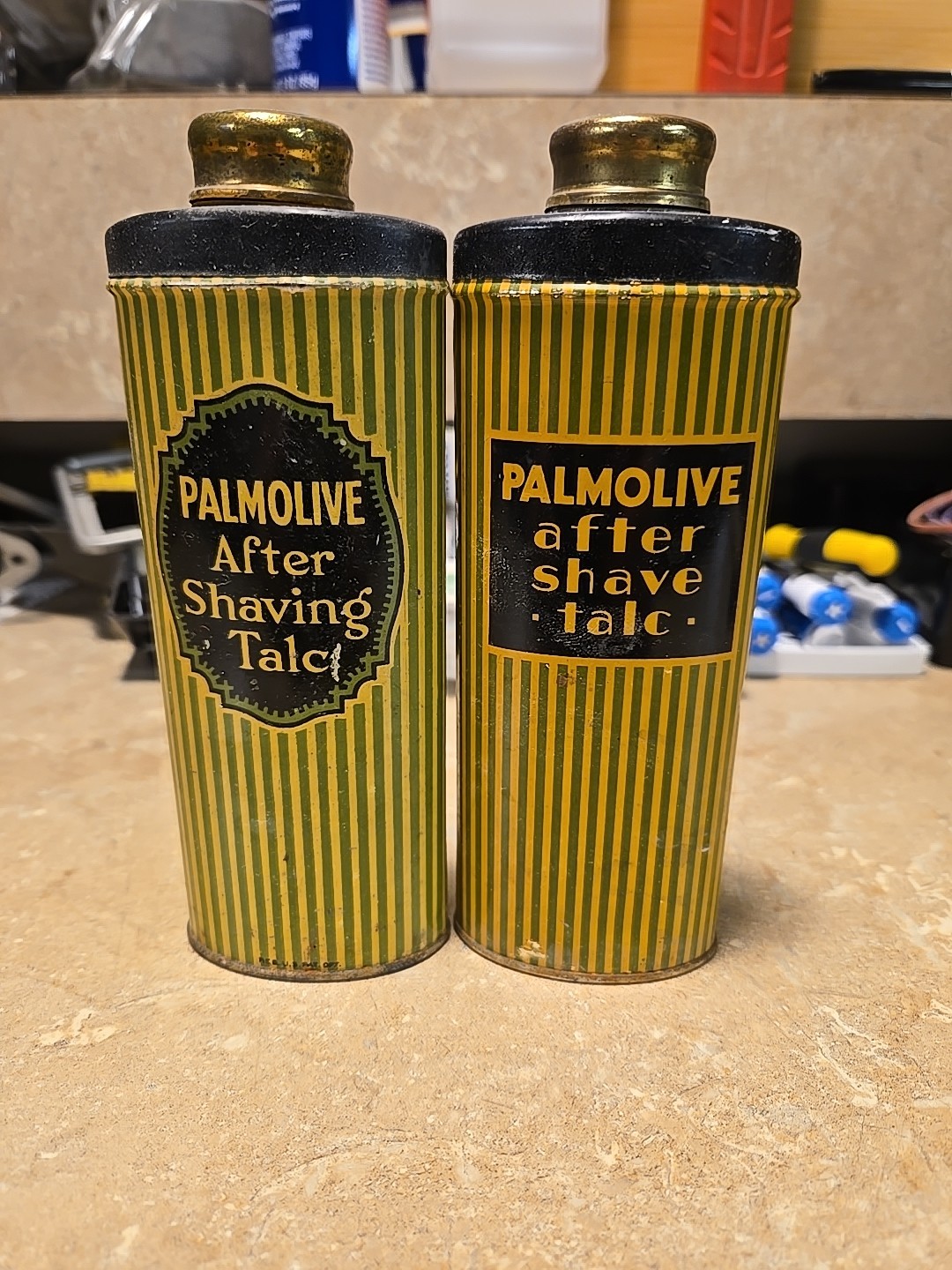 Two Different  Size Vintage Palmolive Aftershave Talc ￼
