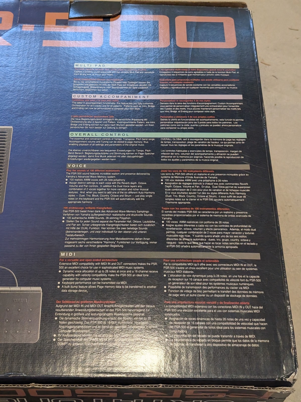 NOS Vintage 1991 Yamaha PSR-500 Portatone Electronic Keyboard Synthesizer