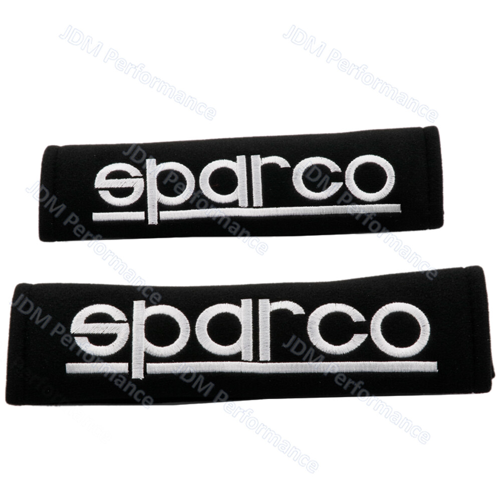 2pcs SPARCO Black Cotton Car Seat Belt Covers Shoulder Pads Seatbelt Cushion