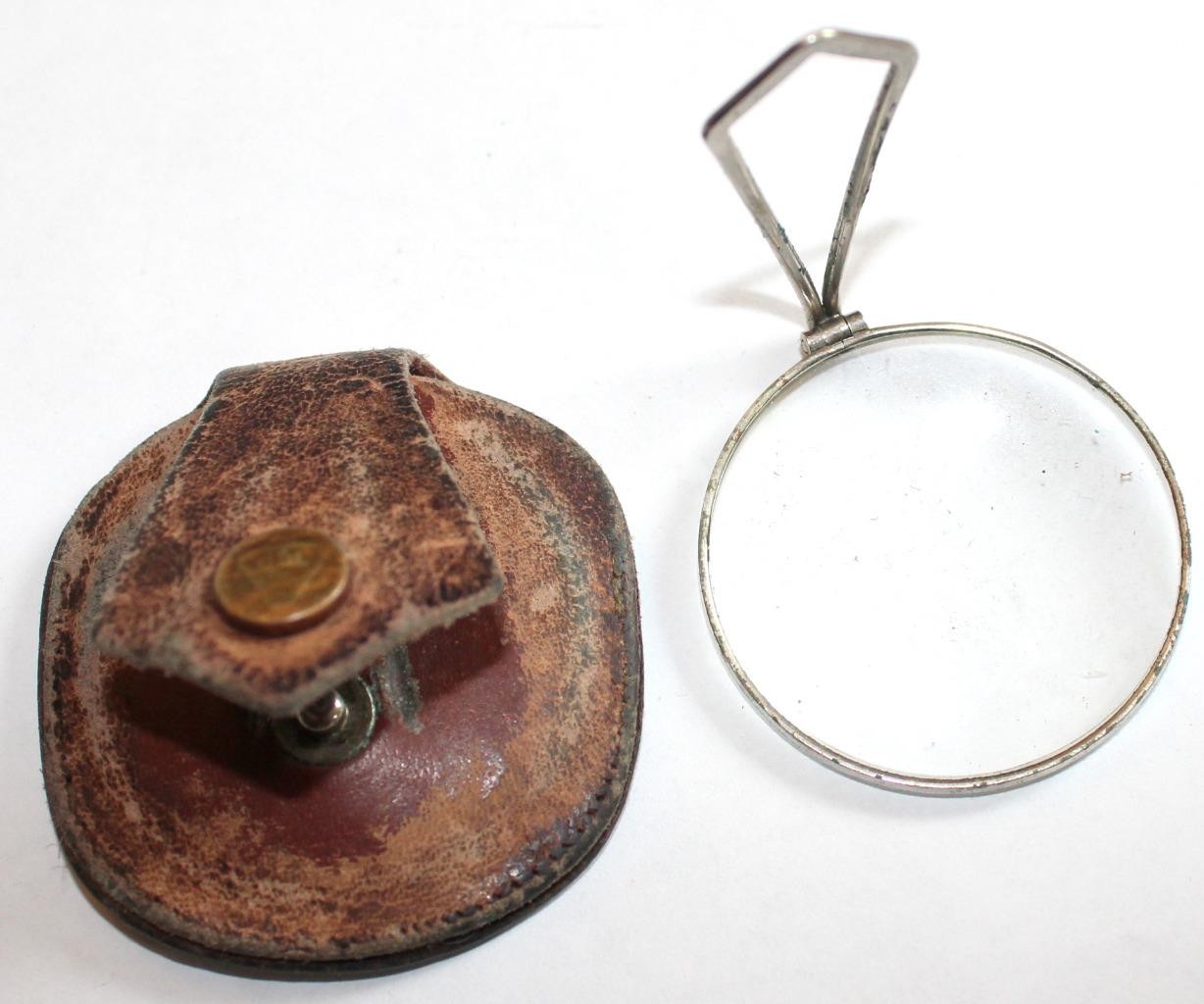 c.1920s Bausch & Lomb Folding Pocket Magnifier with Original Marked B&L Case