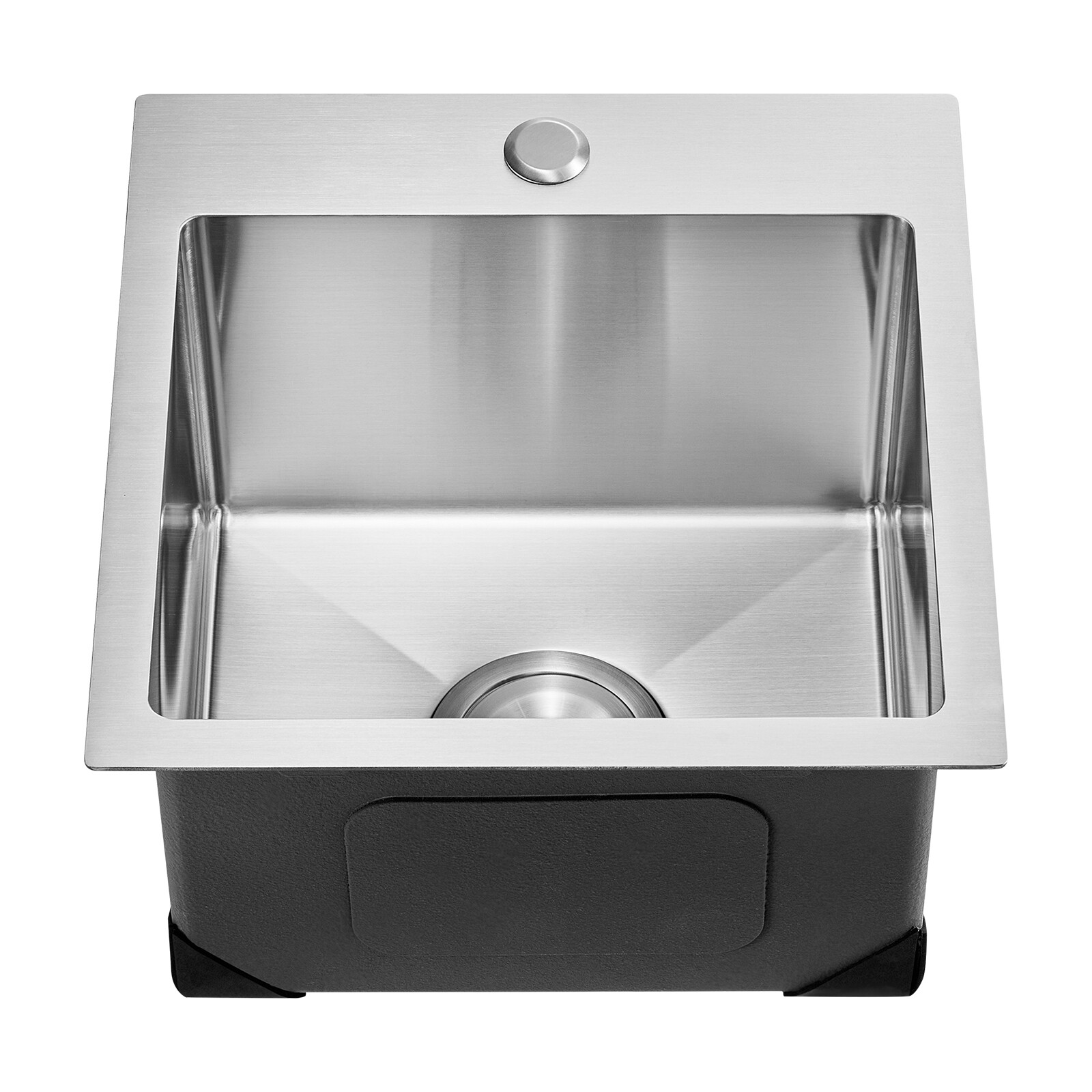 15" Drop-In Kitchen Sink Top Mount Single Bowl Basin Stainless Steel