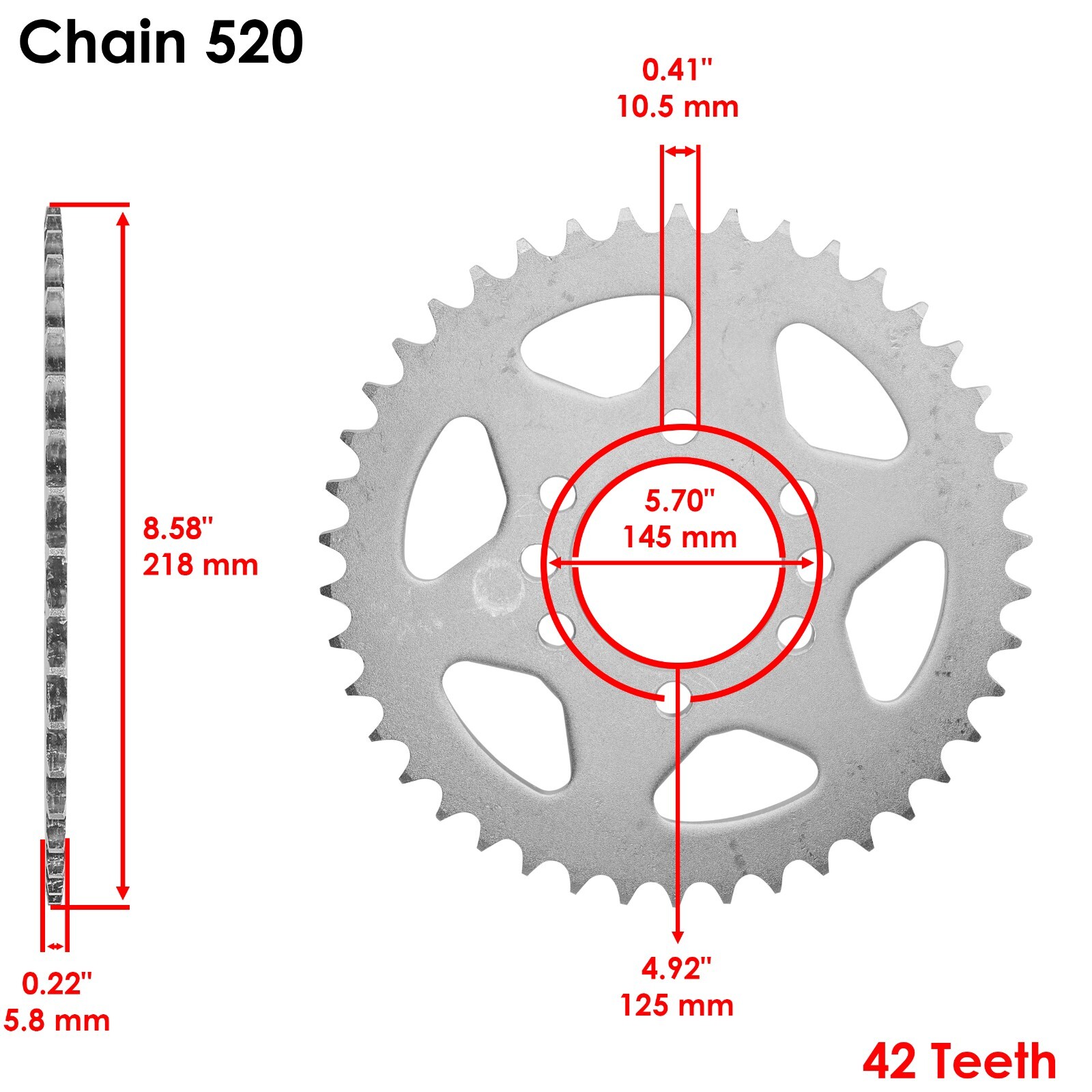 Gold O-Ring Drive Chain & Sprockets Kit for Suzuki LT250R Quadracer 250 1985-93