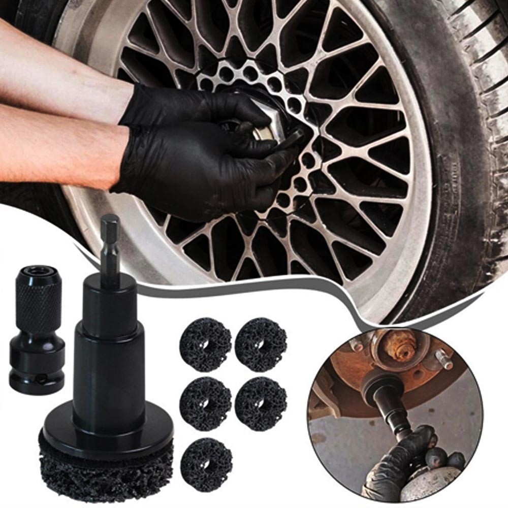 Wheel Hub Cleaning Tool Kit Wheel Stud Cleaner Brake Hub Resurfacing Tool #V