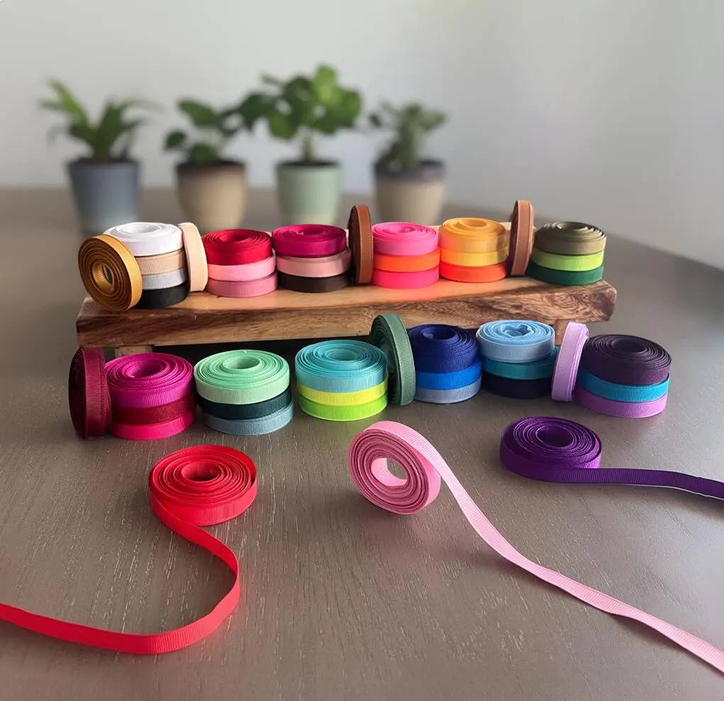 3/8" GROSGRAIN Rolled up Ribbon 100% Polyester Choose Color & Yards Amount