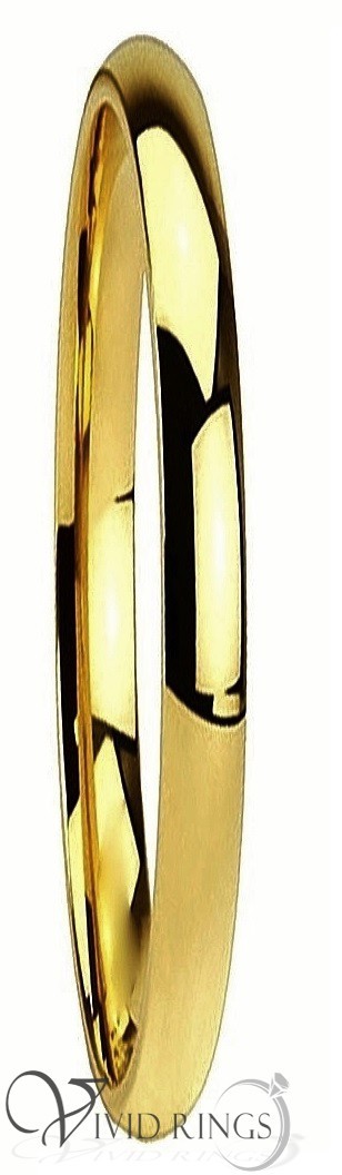 Gold Plated Stainless Steel Ring Plain Wedding Band Size 4 to 14.5