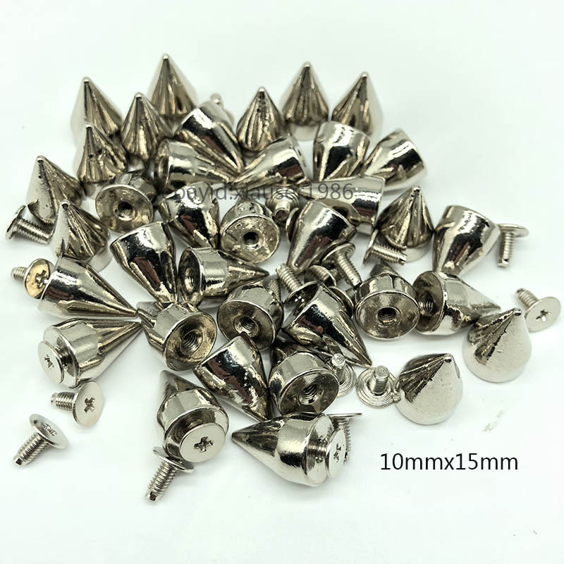 20 50pcs Silver Spots Cone Screw Metal Studs Leather craft Rivet Bullet Spikes