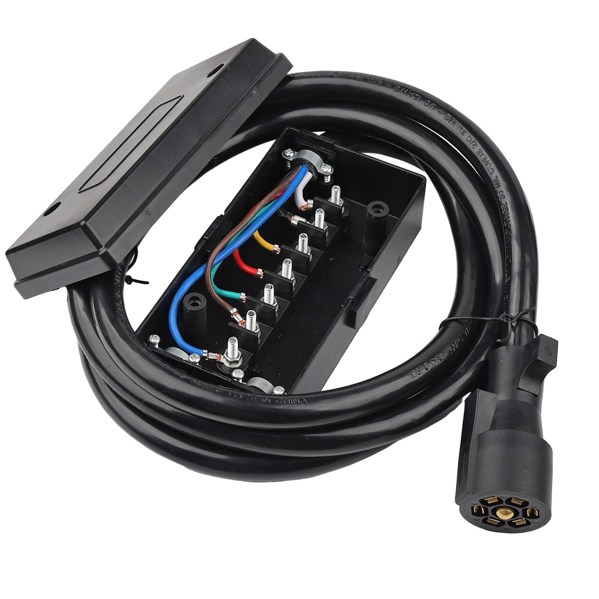 7-Way Trailer Plug 7 Pin Trailer Weatherproof Trailer Wiring Harness Connector