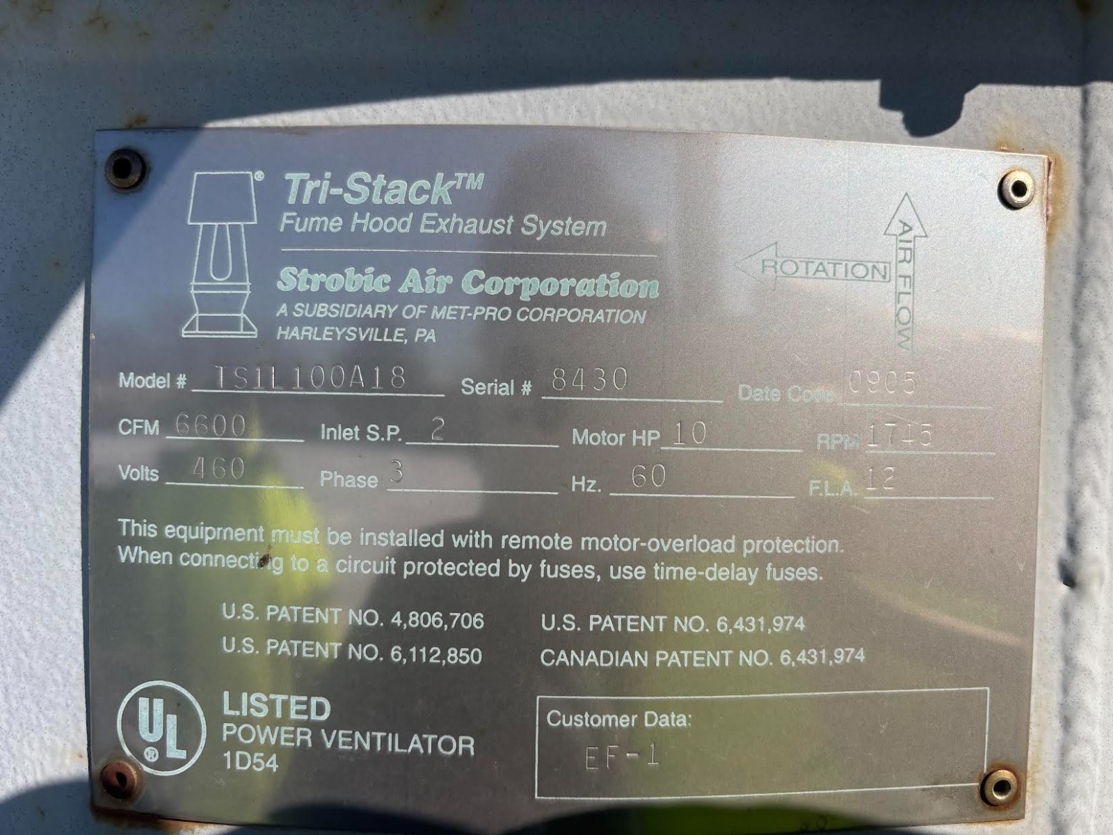 Industrial Strobic Air Rooftop Exhaust Fan