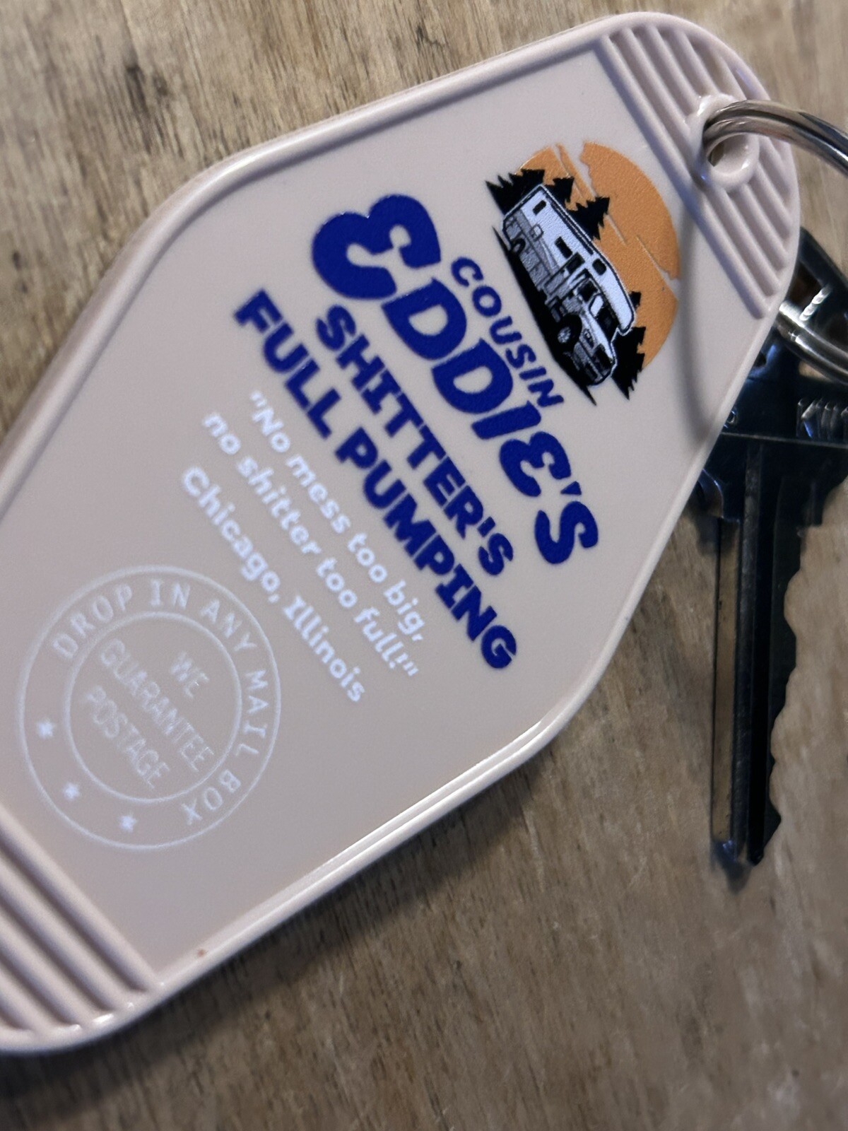 National Lampoon Vacation Inspired Cousin Eddie's Cleanup Crew Keytag